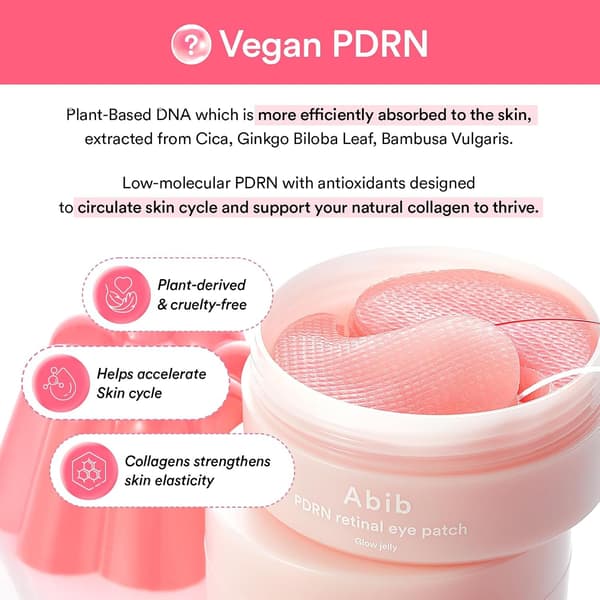 Abib PDRN Retinal Eye Patch (Glow Jelly) hjelper til med å lindre hevelser og mørke ringer under øynene.