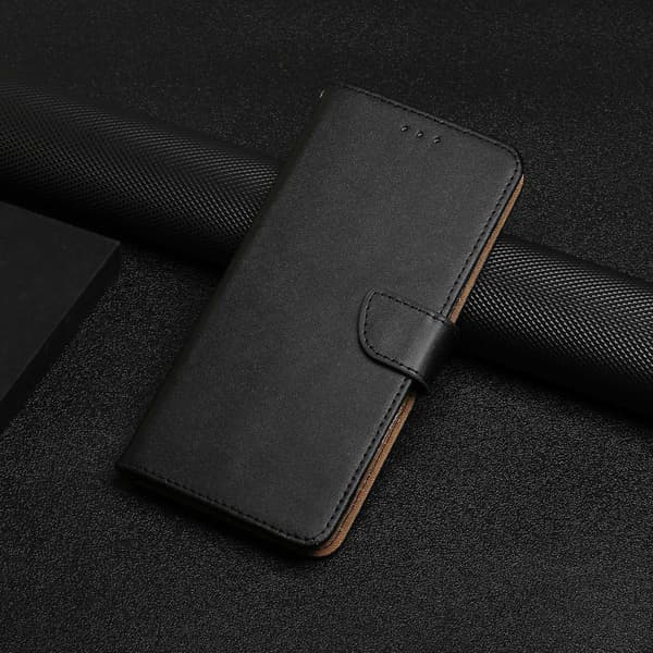 HT02 Ægte læder telefoncover til Samsung Galaxy M15 5G Black