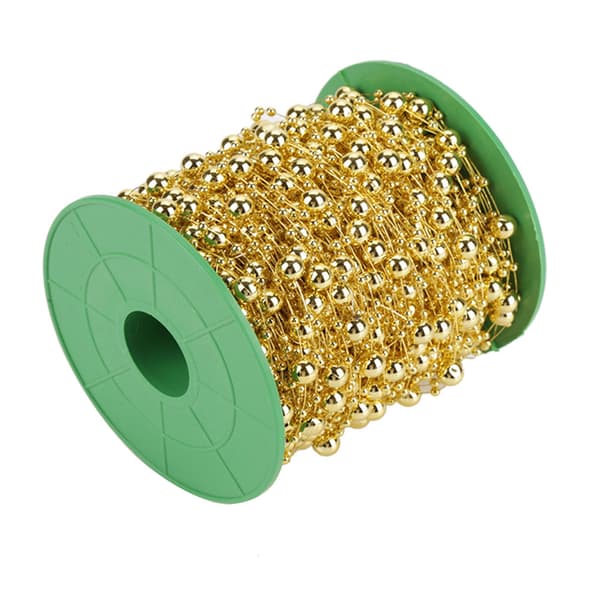 Perletrådperler Girlanderstreng - DIY bryllupsdekorasjon (Gyllen, 3mm+8mm, 60m)