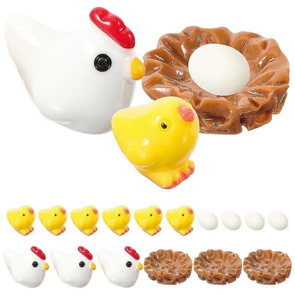 1 set mini påskkycklingägg prydnad trädgård mikro landskapsarkitektur dekor tillbehör