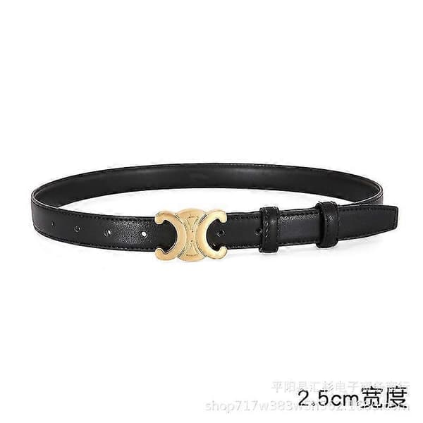 Double C Arc de Triomphe Belt Women Genuine Leather 2.5 Thin Women's Belt Versatile Decorative Cel