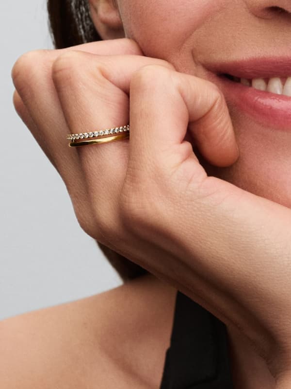 Pandora - Dobbel rad ring - 14k gullbelegg Omkrets Circumference: 54mm
