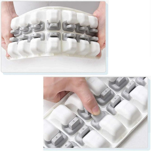 2 st Silikon Isbitsformar, Isbitsform med Lock, Livsmedelsgodkänd Isform, Form (vit + Gul)