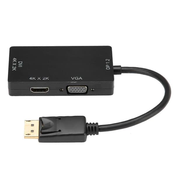 3-i-1 Adapter Displayport til HDMI/VGA/DVI Multifunktionel High Definition Konverterkabel