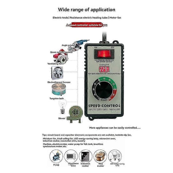 4000W Variabel Spændingsregulator Slibemaskine Controller - Hastighedsregulator Frekvensomformer EU-STIK Udgave 0428