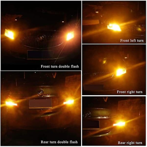 2 pcs Amber 7507 LED Bulbs, No Hyper Flash, 1156 BAU15S PY21W Turn Signal Light