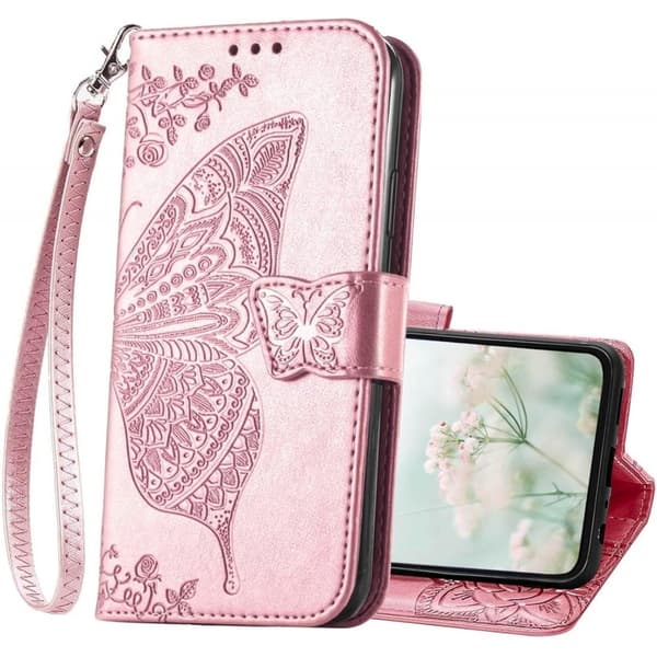 Samsung S24 Pung etui PU-læder 4-rum Motiv Sommerfugl