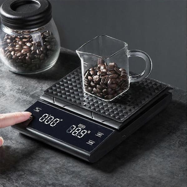 Praktisk och vacker touchknapp Lätt att rengöra LED-display Digital matvåg Espressoskala