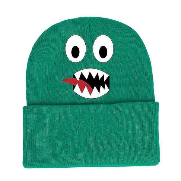 Vintermössa Rainbow Friends Tryckt Stickad Mössa Varm Skidmössa Presenter Emerald Green