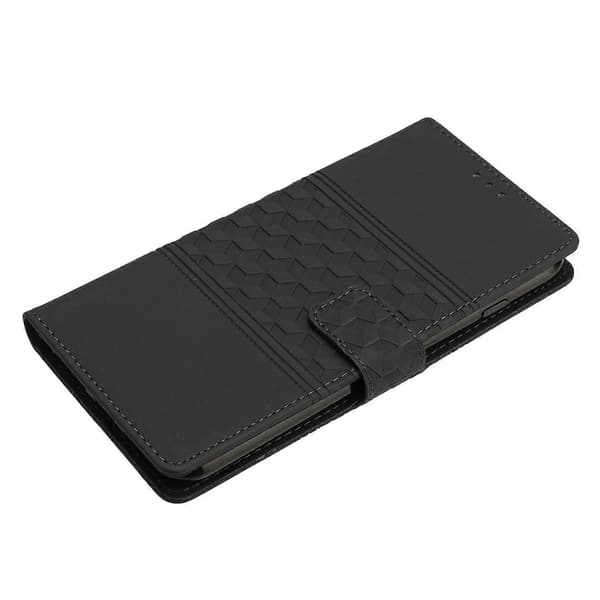 Diamantpräglat läderfodral för Xiaomi Poco X6 Black