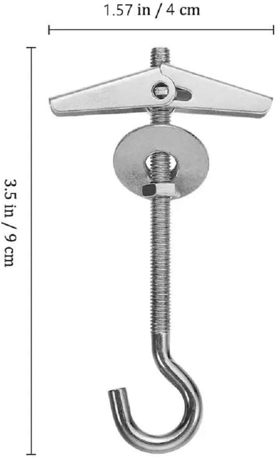 10 Pieces Heavy Duty Ceiling Hooks, Swivel Hanging Hooks with Toggle Bolt, for Ceiling Installation, Hanging Plants, Wall Mounted Orchid Hooks