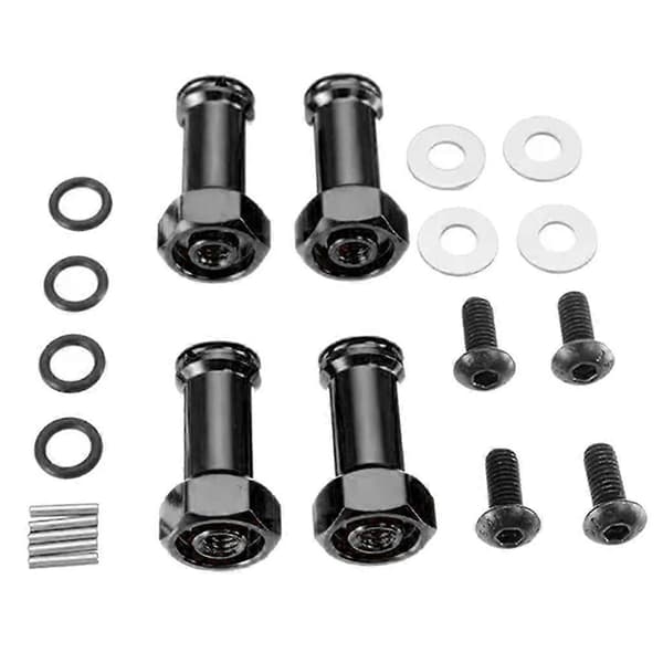 Metallinen 12 mm pyörännavan sovitinlaajennus offset /14 RC-auton osa Black