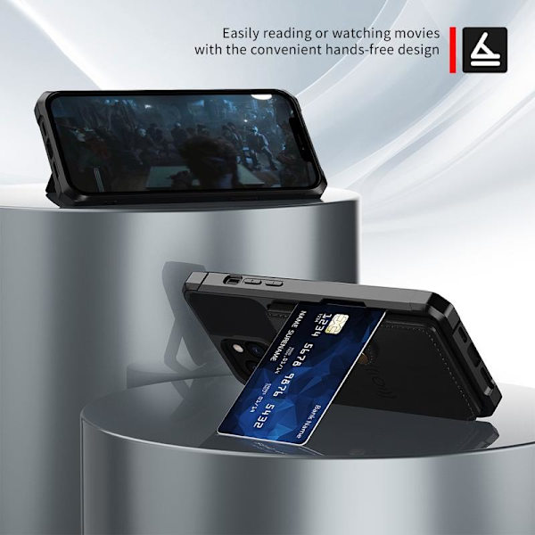 [SC]iPhone 13 Pro Max Cover med magnetisk pung sort 75