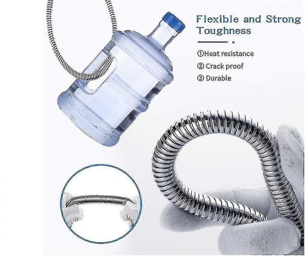 Dusjslange 5m Ekstra Lang Rustfritt Stål Dusjhodeslanger, Med Solid Messingkobling, Universal, Anti-eksplosjon, Krom
