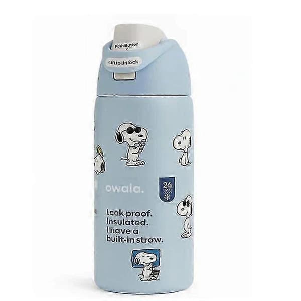 Ny Blå Snoopy Vattenflaska Owala 24/32oz Rostfritt Stål B 24oz