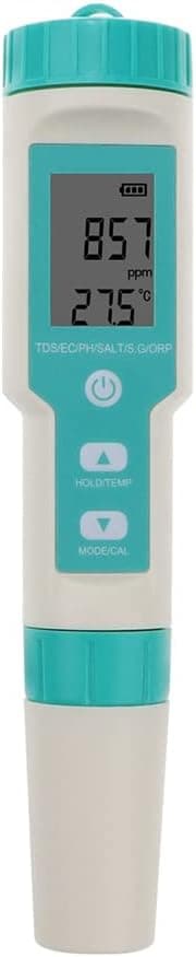 7 i 1 elektronisk pH-mätare, pH-mätare PH/TDS/Temp/SG/EC/ORP Vattenkvalitetstestverktyg ± 0,01 Hög precision, pH-testare Dricksvattentestare