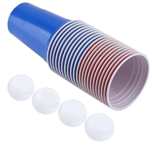 Beer Pong-sæt med kopper og bordtennisbolde til festlig underholdning