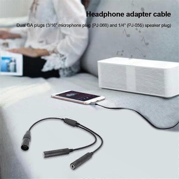 GA Dobbelte Stik til Airbus 5 Pin XLR Adapter Sort Flyvehovedtelefonkabel Universal til Fly Com