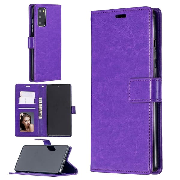 Til Samsung Galaxy A32 4G læderetui med holder til Galaxy A32 4G Purple