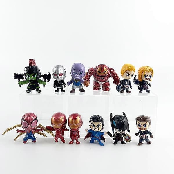 Praktisk og smuk Iron Man Spider-Man Avengers: Endgame 12-dele Thanos Thor Samlefigur Display Sæt