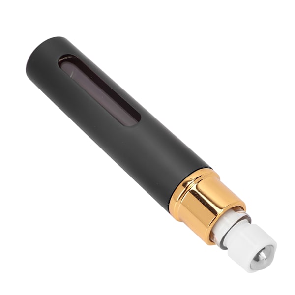 Mini Refillable Perfume Bottle Alumite Visible Portable Leak-proof Empty Roll-On Bottle 10ml Black