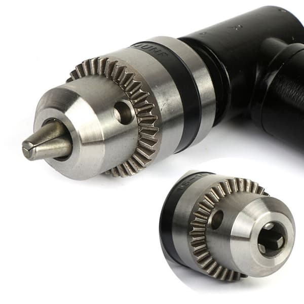 Right Angle Metal Head Extension Chuck for Electric Drill, 8mm Self-Tightening Right Angle Chuck Adapter for Electric Drill