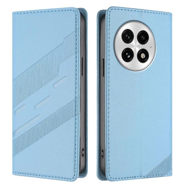 Præget pung PU-etui til OnePlus 13 Light blue For OnePlus 13