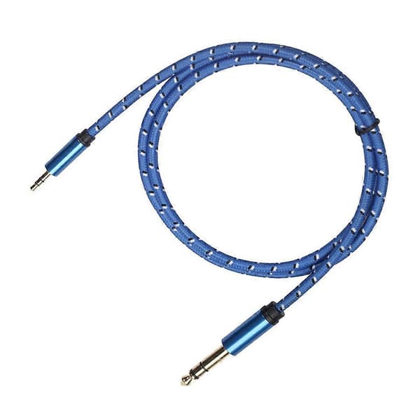 2x6,35 mm 1/4\" han til 3,5 mm 1/8\" han stereo lydkabel til forstærker 1m 2 Pcs