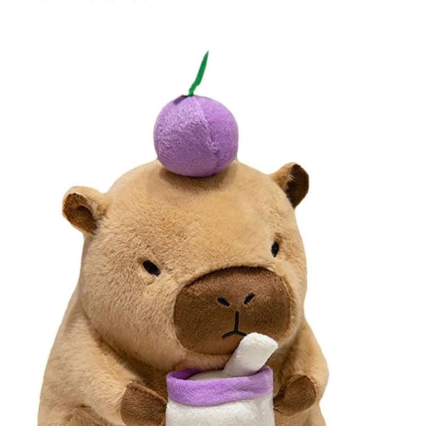 Capybara Gosedjur, Plysch Capybara Docka, Söt Capybara Gosedjur 40cm Grape