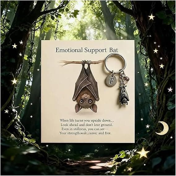 Encouraging Bat Keychain Thoughtful Handmade Inspirational Keychain Personalized Emotional Support Bat Gift