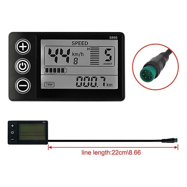 Ny LCD-skärm för E-cykel 24V/36V/48V Display E-cykel Elcykel