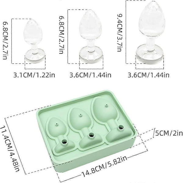 Prank Butt Plug-formede Isterningebakker, Sjov Silikoneform til DIY Kage Chokolade Slik Beige