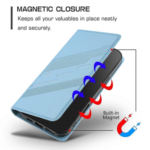 Preget lommebok PU-deksel til OnePlus 13 Light blue For OnePlus 13