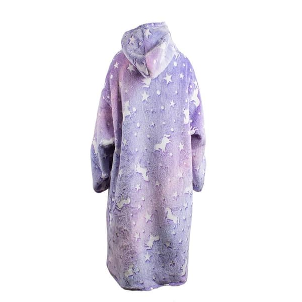 Oversized hettegenser med hette - Filt_MGF Purple