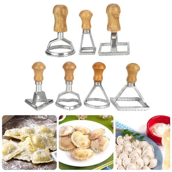 Praktisk og vakker 7 STK Dumplingsformer DIY Kaker Bakverk Pasta Stempel Press Kutter Maker