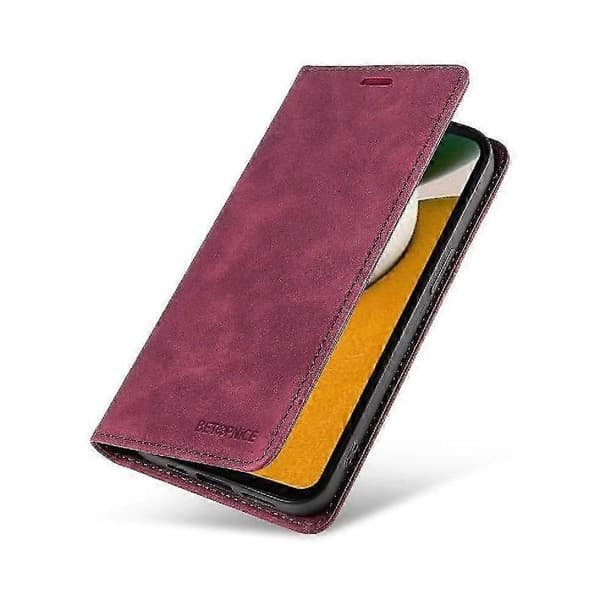 PU-läder magnetiskt folio plånboksfodral för Samsung Galaxy A15 Slim P... Red