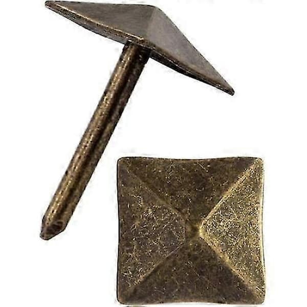 2026 Egnet 40 dekorative messing søm, 12x12mm, bronze finish.