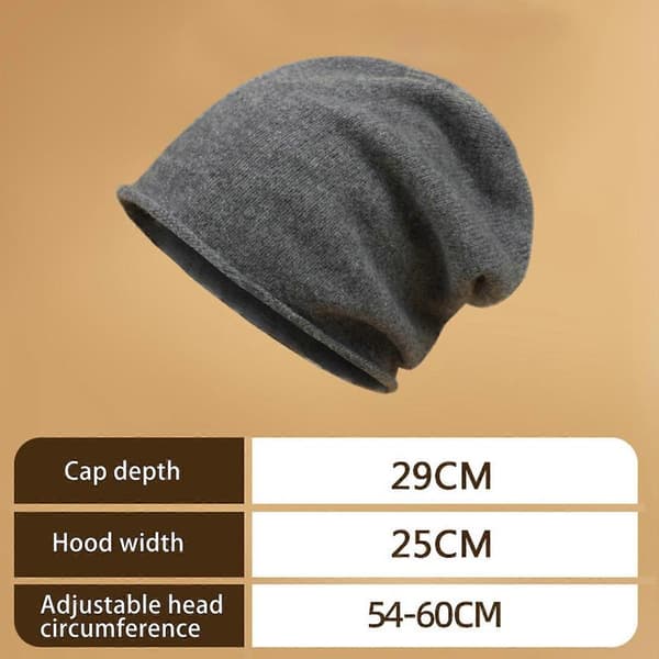 100% Kashmirmössa för kvinnor Varm Mjuk Stickad Slouchy Mössa Ullmössa Hatt Red