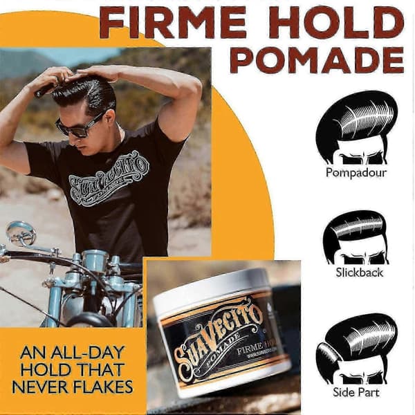 1-3X Suavecito Firme Classic Hårpomada - Stark Stadga Styling för Män & Kvinnor 2PCS