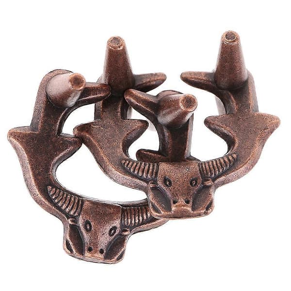 2xBull Lock Puzzle Klassisk Metal Hjernevridende IQ Test Legetøj til Voksne Børn 4 Pcs