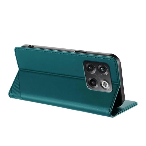 Preget lommebok PU-deksel til OnePlus 10T Dark green For OnePlus 10T