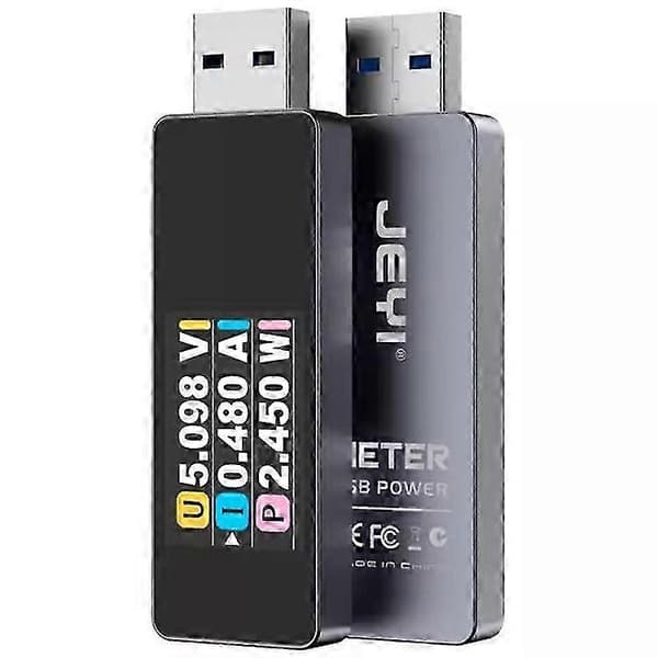 JEYI USB 3.2 Tester 5-30V 3A Spenning Strøm 10G Overføring Strømtester Multimeter Voltmeter 26s