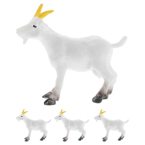 Animal Goat Model Mini Simulation PVC Farm Animals Goats Sheep Model Ornaments Lifelike Appearance Desktop Display 4pcs