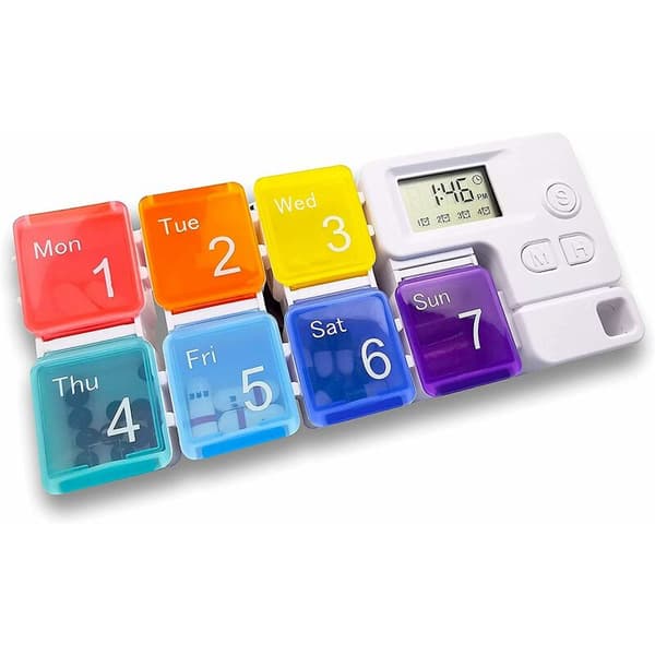 Electronic Pill Box with Alarm, 7 Compartments, Automatic Medication Reminder, Pill Dispenser for Seniors and Children - Fei Yu