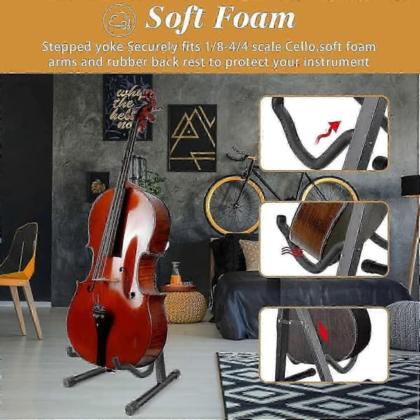 Musikalsk instrumentstativ, justerbart cellostativ, A-ramme foldbart violinstativ, guitarstativ 26s