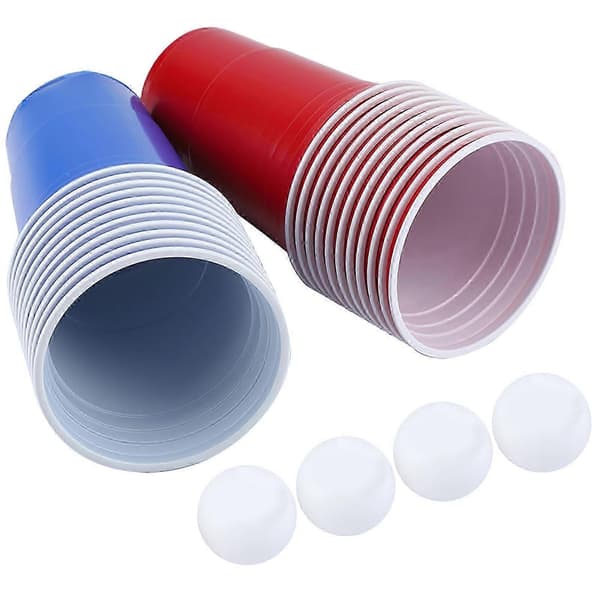 Beer Pong-sæt med kopper og bordtennisbolde til festlig underholdning