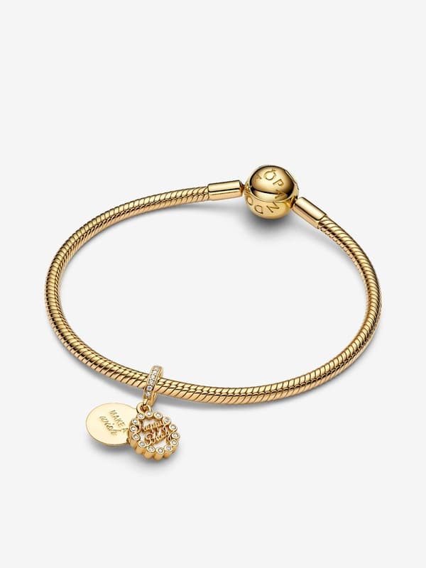 Pandora - Happy Birthday Cake Dangle Charm - 14k Gold Plating