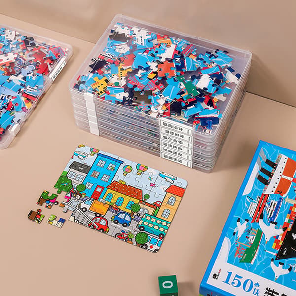 Praktisk puslespillbeholder Organizer med lokk