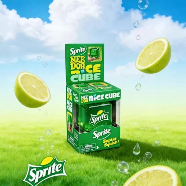 Ny trykaflastningsklemme Schyling Needoh Nice Cube Sensorisk fingerspidslegetøj (Sprite)