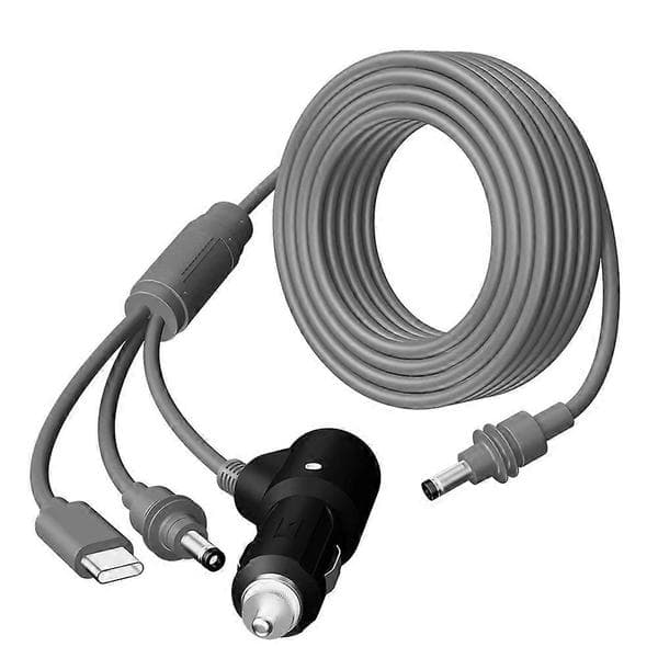 For Starlink Mini 3-i-1 DC-strømkabel Vanntett forlengelse USB C 12-20V Sigarettennerplugg og DC hann 5m